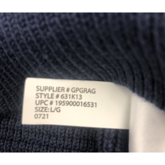 Chaps‎ Men's Sweater Large Cable Knit Mock Neck Quarter Button Pullover Blue - Picture 9 of 14